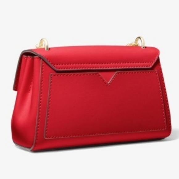 NWT MK Leather Crossbody Red Chili Gold Adjustable Strap Bag Michael Kors - Picture 12 of 16